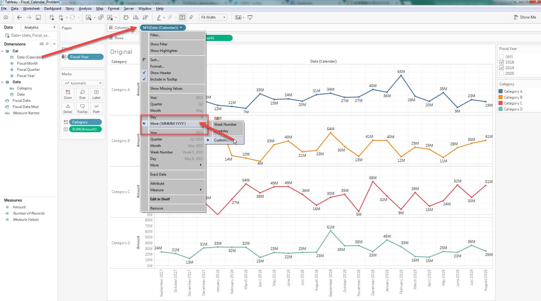 Optimized Combination of Fiscal Calendar Table and Tableau calendar