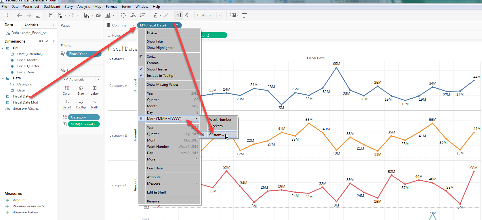 Optimized Combination of Fiscal Calendar Table and Tableau calendar
