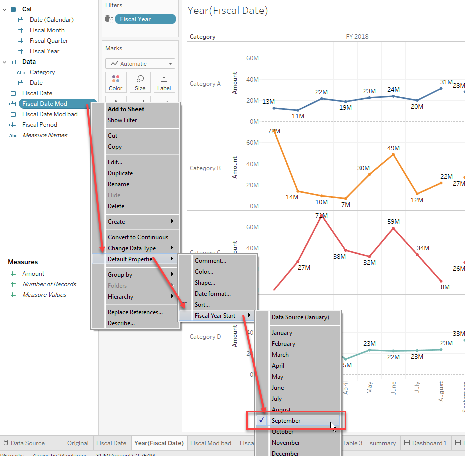 Optimized Combination of Fiscal Calendar Table and Tableau calendar